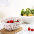 Portable detachable double-layer hollowed-out fruit and vegetable washing drain basket vegetable washing basin rice basket. 