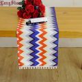 Longshow Polyester Colorful Geometric Paid Waves Table Runner With Braid Ball Trim 33x140cm. 