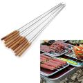 [HOT] 60% Hot Sale 10/12 Pcs Durable Outdoor Picnic BBQ Barbecue Skewers Roast Stick Stainless Steel Needle Kitchen Supplies. 