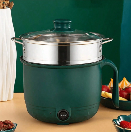 Electric Mini Cooking Pot 1.5L with Stainless Steel Steamer ...