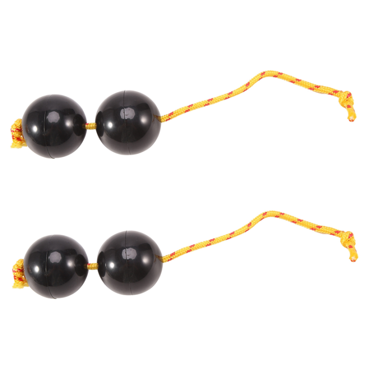 2X Rhythmic Ball,Egg Shaker Double Gourd Percussion,Kashaka Instrument,Musical Ball Drum Ball, Shaker Rattle,Black