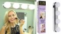 Portable Studio Glow Mirror Make-up Vanity Light for Dressing Table with 4 LED Bulbs and Powerful Suction Cups Bathroom Mirror Wall LED Vanity Lamp Makeup Light. 