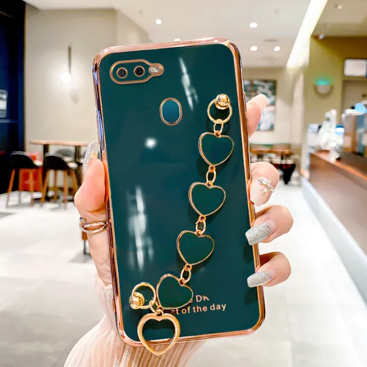 For%20OPPO%20A12%20Back%20Cover%20+%20Love%20Heart%20Bracelet%20Luxury%20Glossy%20Shiny%20Plating%20Bumper%20Ladies%20Case%20Soft%20Silicone%20Protective%20Phone%20Cases%20-%20Image%204
