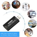 HDMI Video Capture Card, 4K HDMI to USB Capture Card Full HD 1080P 30fps Record via DSLR, Camcorder, Action Cam for Live Streaming, Online Classes, etc. Compatible with Mobile, Nintendo Switch, PlayStation, Xbox, Desktop and Laptop. 