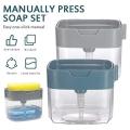 2 in 1 Soap Pump Plastic Dispenser for Dishwasher Liquid; Holder (Random Colour; Standard; 385ml) Free Sponge. 