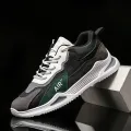 IELGY Men's Patchwork Breathable Sneakers Round Toe Fashion Versatile. 