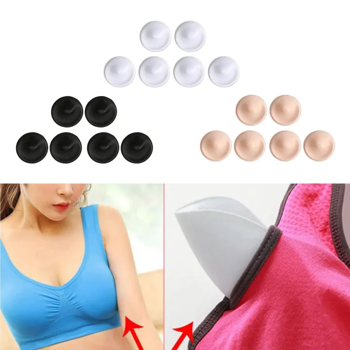 Round Cotton Cup Chest Pad Removeable Underwear Bikini Top Bra Insert (Small)