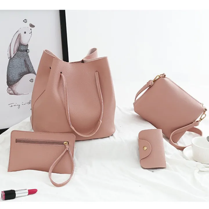 4Pcs/set%20Top-Handle%20Bags%20Wallets%20Purse%20Set%20Composite%20Bags%20Handbag%20PU%20Leather%20Solid%20Color%20Shoulder%20Bag%20Faux%20Leather%20-%20Image%206