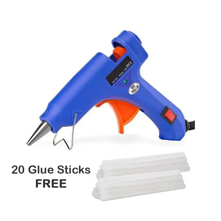 Hot Melt Glue Gun (20 Glue Sticks-FREE) 100% Premium Quality 20W (100-240V)