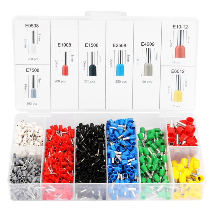 KOGEEK 1200pcs Assorted E Tube Crimping Terminal Insulated Electrical ...