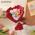 ECHIDNA Crochet Flower Bouquet Vibrant Color Colorful Hand Woven Flower Bouquet Valentine's Day Gift. 