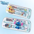 Disney Stitch Suit Tableware Spoon Fork Cartoon Cute Winnie The Pooh Chopsticks Tableware Stainless Steel Spoon Child Party Gift. 
