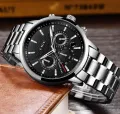 New Premium Stainless Steel / Leather Strap Luxury Men Watch Quartz Analog Business Chain Casual Wrist Dial LIGEx Watches For Boys Gents Black Blue White Brown High-Five LK. 