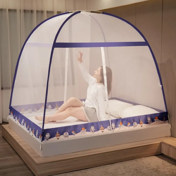 Bestenrose%20Single%20Double%20Queen%20King%20Size%20Bed%20Full%20Cover%20Foldable%20Kelambu%20Khemah%20Modern%20Stand%20Mosquito%20Net%20Tent%20Frame%20Protector%20-%20Image%203