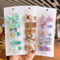 5pcs/Set Cute Cartoon Girls Hair Clips Sweet Princess Bowknot Flower Baby Hairpin Headwear Accessories. 