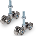 For 1-5/8" Wide and Taller Strut Channel-Silent Trolley Assembly Rollers(4 Wheel) with M10 Bolt for 1-5/8" Channels 2PCS. 