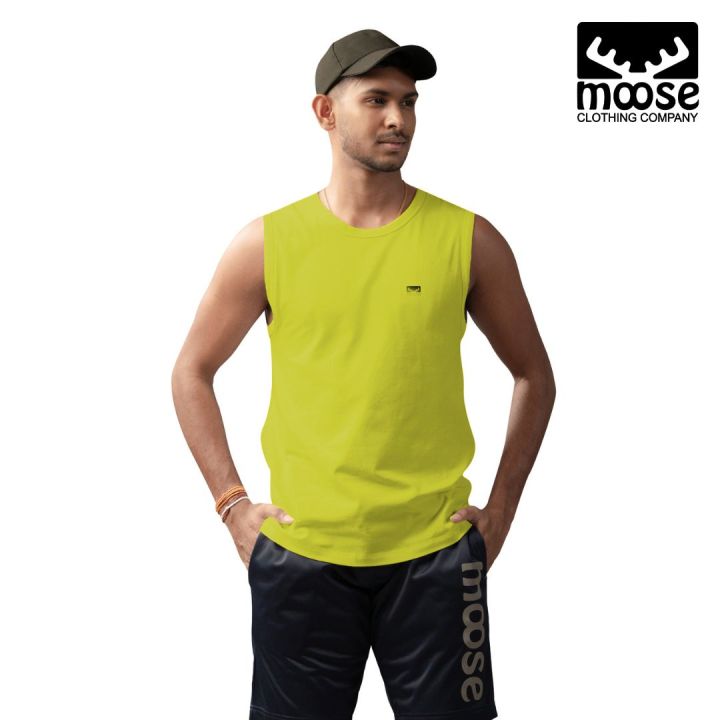 Moose Men’s Tank Top - Lemon Yellow