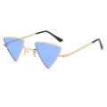 Colorful Lens Triangular Punk Sunglasses Fashion Accessory Small Size Y2k Style Hippie Triangular Shades Metal Frame Tinted Lens Triangular Eyewear for Costume Parties Streetwear Fashion Music. 