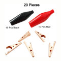 NCANRUI 20Pc Copper Alligator Electric Clip Soft Insulated Cover Electrical Test Gator Clip Alligator Jumper Electric Test Clips. 
