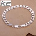 925 Sterling Silver Bracelet chain design top quality fashion Jewelry 8MM men women 20cm Bracelets free shipping noble gifts. 