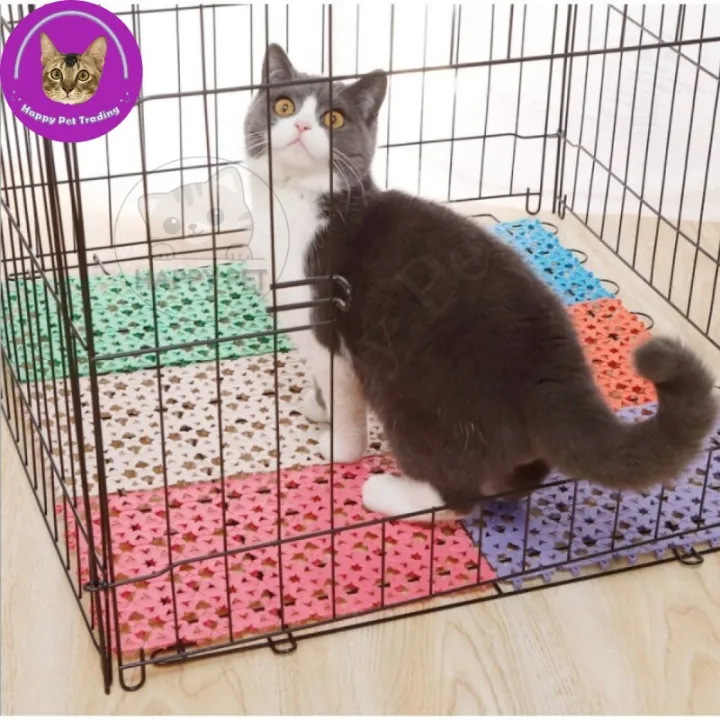 [Happy Pet Trading]Dog Cat Pet Mat Plastic Hollow Hole Design Cage Plate Feeding Wash Pad Cage Mat Anti-Fall Cage Mat Anti Fall Mat
