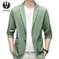 Prism Men Lightweight Suit Coat Men's Formal Business Suit Coat Lapel Long Sleeve Jacket Anti-wrinkle Solid Color Cardigan Style Formal Occasion Suit Coat. 