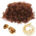 Disco Party Glasses Set 70s Outfit Accessories Wigs for Men Necklaces Decorations Gold Chain Costume Prom. 