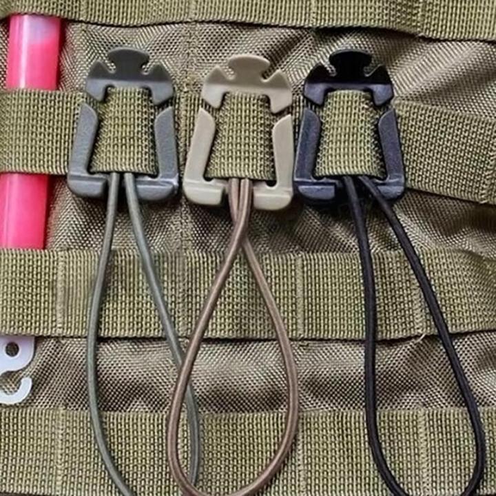 Webbing Fixed Buckle Tactical Cord Clips Buckle Elastic Strap -Down Mountain Climb Camp Tools Carabiner Outdoor Hike Bac M3w6