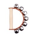 Handbell Hand Bells with 5pcs Jingle Bells Wood Handle Musical Instrument Toy for Music Class. 