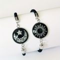 1 pair Casual Accessory Sun Moon Pattern Couple Bracelet Luminous Punk Braided Bracelet Adjustable Rope Bracelet Couple Wear. 