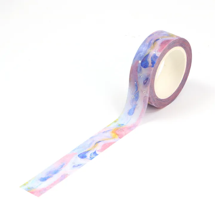 NEW%201X%2010M%20Deco%20Blue%20&%20Pink%20Galaxy%20Cloud%20Silver%20Stars%20Washi%20Tape%20for%20Scrapbooking%20Planner%20Masking%20Tape%20Kawaii%20Papeleria%20-%20Image%206