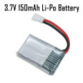 3.7V 150mAh 30C Li-Po Battery Mini Rechargeable Lithium Polymer LiPo Battery for RC Airplane Toy Arduino Electronics. 