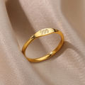 【Aingo】Simple Number Ring Men and Women Stainless Steel Ring 111 999 Angel Number Ring. 