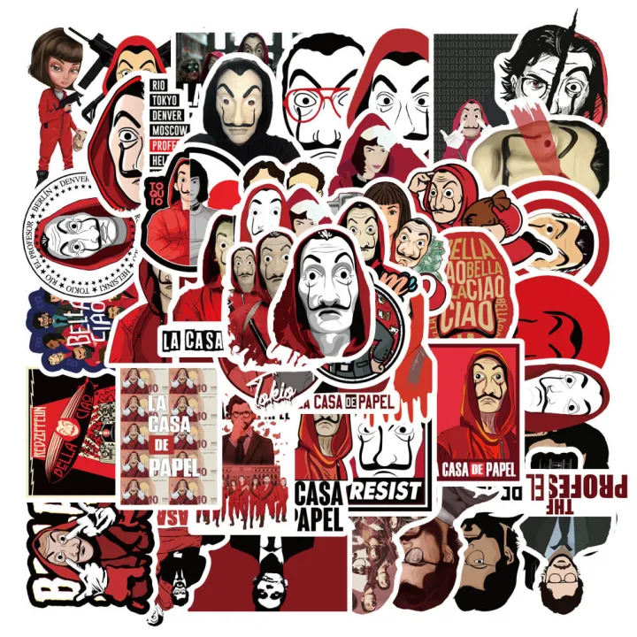 20/40/60 pcs of Money Heist Stickers TV Series Stickers for laptop skateboards