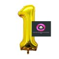 Large Gold Foil Number Balloon 0-9 :-Number 1 Balloon For Party -17 inch For Birthday Baby Wedding Party Decoration. 
