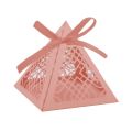 50pcs Wedding Cake Laser Cut  boxes pyramid Party  Sweets  Candy Chocolate Decorative Favor  Gift  Box. 