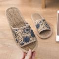 Linen Slippers Summer Men and Women Indoor Home Non-Slip Home Four Seasons Spring and Autumn Deodorant Mute Sandals. 