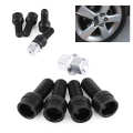4+1 Black 14mm Wheel Bolt & Lock Lug Nut Set With Key For VW Golf Jetta Audi EB. 