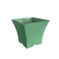 Plastic Flower Pot Weave Design Square Shape for Home Gardening - Width 24cm Height 21cm. 