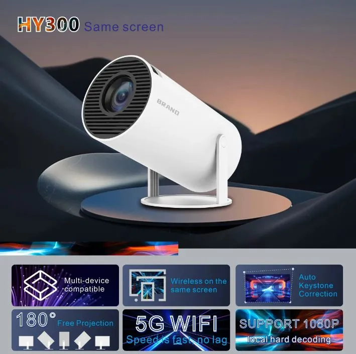 HY300%20Auto%20Keystone%20Correction%20Portable%20Projector,%204K/%20200%20ANSI%20Smart%20Projector%20with%202.4/5G%20WiFi,%20BT%205.0,%20130%20Inch%20Screen,%20180%20Degree%20Flip,%20Round%20Design,%20Home%20Video%20Projector%20-%20Image%202