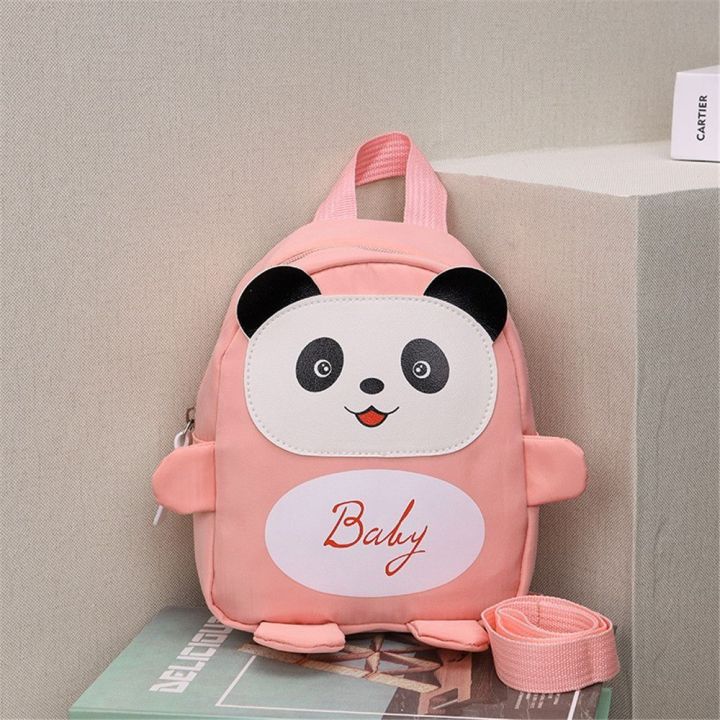 Cartoon Panda Children Backpack Portable Anti-lost Adjustable Kindergarten Backpack School Bag Mini Children School Bag Toddler