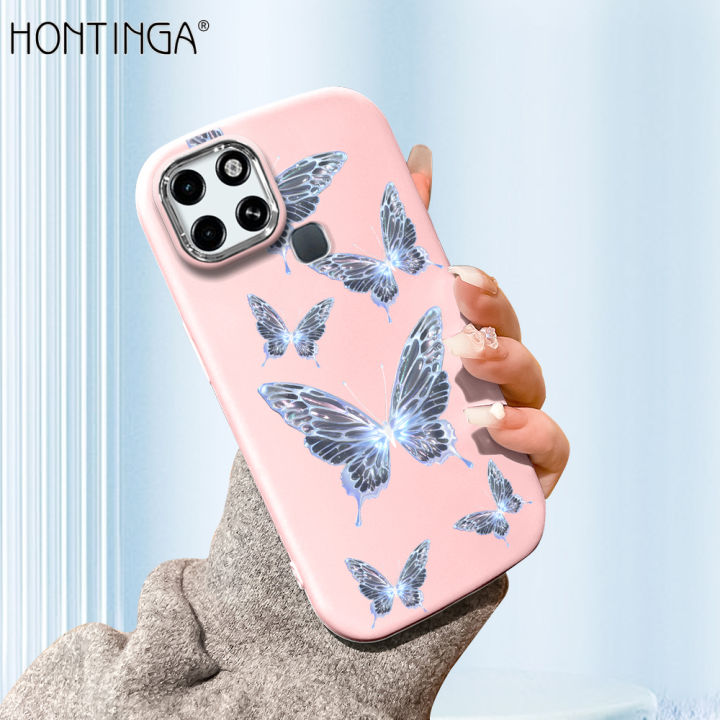 Hontinga%20for%20Infinix%20Smart%206%20Back%20Cover%20Luxury%20Silver%20Edge%20Lens%20Mobile%20Cover%20Beautiful%20Butterfly%20Pattern%20Soft%20Silicone%20Phone%20Case%20-%20Image%202