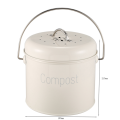 2X Compost Bin 3L - Stainless Steel Kitchen Compost Bin - Kitchen Composter for Food Waste - Coal Filter. 