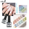 Monja 8ml Reflective Gem Cat Eye Magnetic Gel Cat Eye Laser Glitter Holographic Nail UV Gel Soak Off Varnish Nail Art Decorations. 