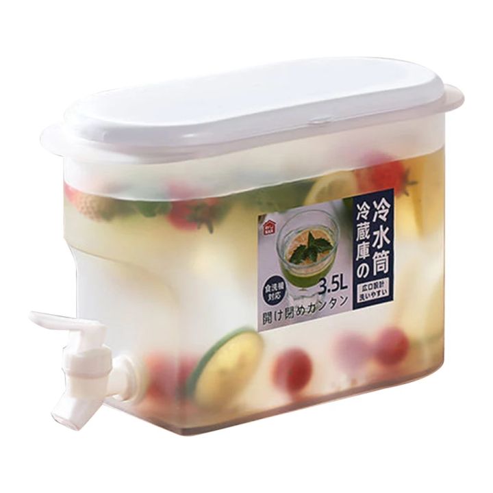 3500ml Juice Jug Water Jug With Faucet Lemon Kitchen Drinkware Kettle Pot Cold Water Bottle Container Heat Resistant Pitcher