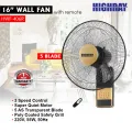 Remote Wall Fan 5 Blade 16 inch. 