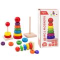 Rainbow Tower Wooden Toddler kids Educational Toys. 