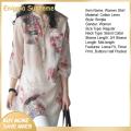 Enigma- Women Shirt Stylish Floral Print Stand Collar Blouse for Women Perfect for Summer Trendy Streetwear Top with Patch Pocket Buttons 3/4 Sleeve Mid-length Design Three-quarter Sleeve Top. 