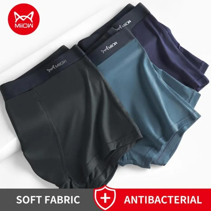 Miiow 3Pcs Cotton Chinese Style Men's  ShortsAcid  Crotch   Shorts L-5XL