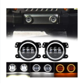 2 Pcs 4 inch White Amber Ring DRL Fog Light Round White Light LED Fog Light Assembly Fog Lamp Compatible with All Cars. 